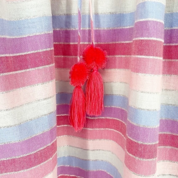 NWT J.Crew Peasant Top In Metallic Pastel Stripe Large - Picture 3 of 7